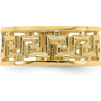 14K Yellow Gold Polished Greek Key Design Band Ring by 0