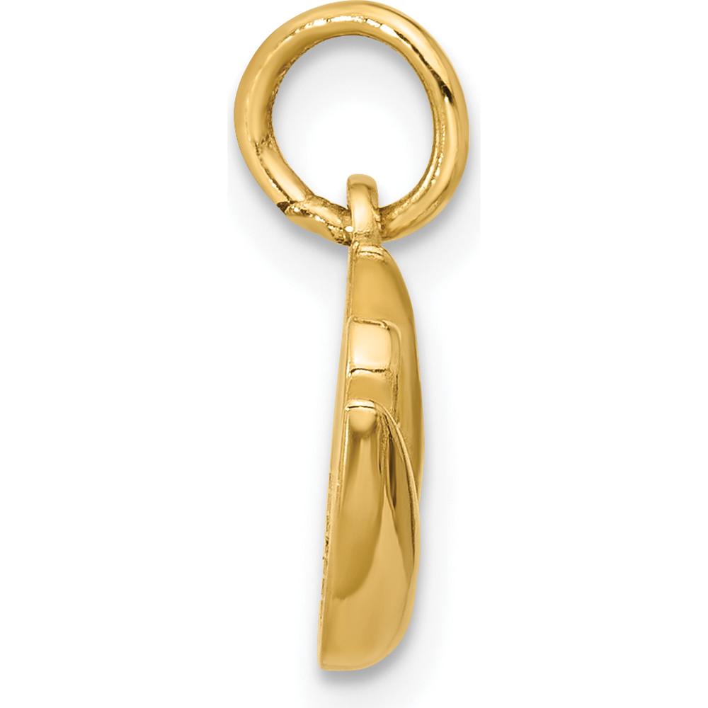 14K Yellow Gold Polished Green Enamel Pistachio Pendant by Oro Pregiato