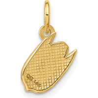 14K Yellow Gold Polished Green Enamel Pistachio Pendant by Oro Pregiato