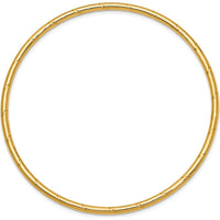 14K Yellow Gold Polished Grooved 2.50mm Slip-On Bangle Bracelet by Oro Pregiato