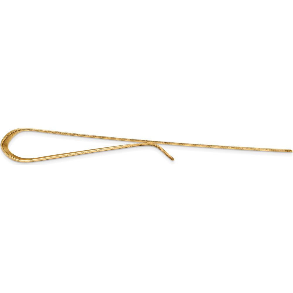 14K Yellow Gold Polished Grooved Engravable Money Clip by Oro Pregiato