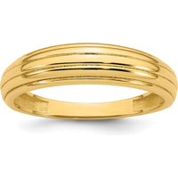 14K Yellow Gold Polished Grooved Graduated Band Ring - 2mm Width by 0