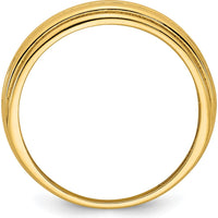 14K Yellow Gold Polished Grooved Graduated Band Ring - 2mm Width by 0