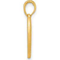 14K Yellow Gold Polished Grooved Heart Pendant - 21mm x 17.8mm by Oro Pregiato