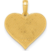 14K Yellow Gold Polished Grooved Heart Pendant - 21mm x 17.8mm by Oro Pregiato