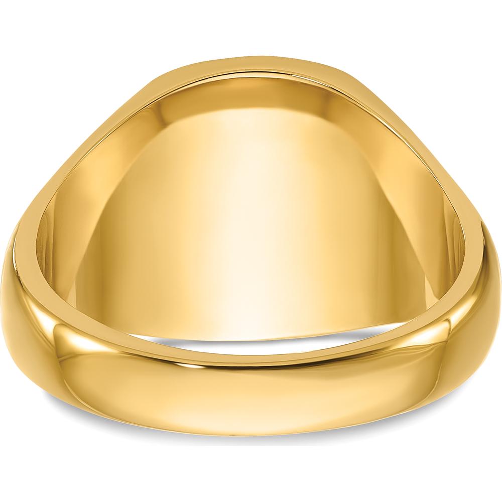 14K Yellow Gold Polished Grooved Masonic Ring with Black Enamel Detailing by IBGoodman
