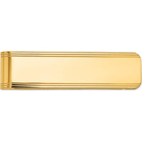 14K Yellow Gold Polished Grooved Men's Money Clip - 52mm Length by Oro Pregiato