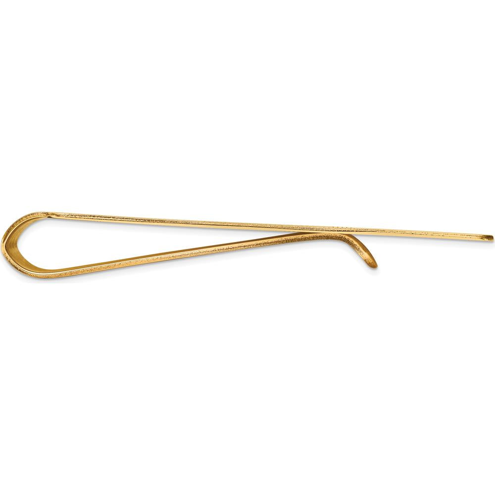 14K Yellow Gold Polished Grooved Money Clip with Engravable Surface by Oro Pregiato