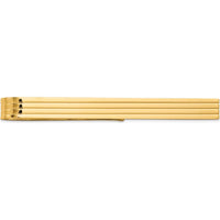 14K Yellow Gold Polished Grooved Tie Bar - 50mm Solid Men's Accessory by Oro Pregiato