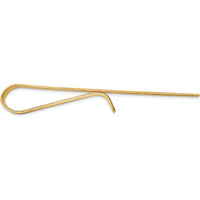 14K Yellow Gold Polished Grooved Tie Bar - 50mm Solid Men's Accessory by Oro Pregiato