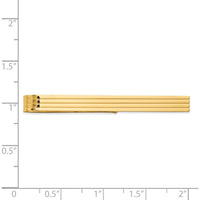 14K Yellow Gold Polished Grooved Tie Bar - 50mm Solid Men's Accessory by Oro Pregiato
