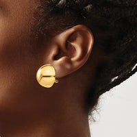 14K Yellow Gold Polished Half Ball Button Earrings with Omega Back Closure by 0
