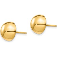 14K Yellow Gold Polished Half Ball Button Post Earrings - 10mm by Oro Pregiato