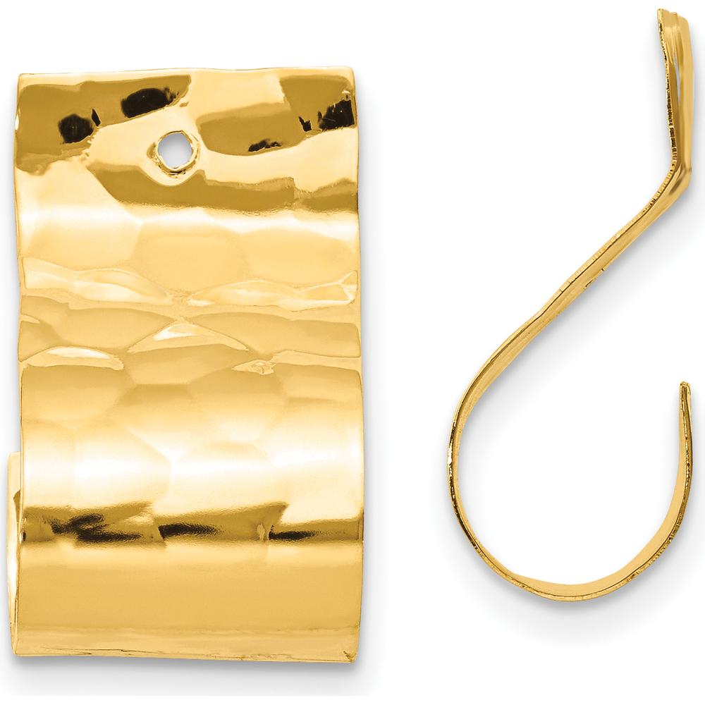 14K Yellow Gold Polished Hammered Drop Earrings - Elegant Fine Jewelry by Oro Pregiato