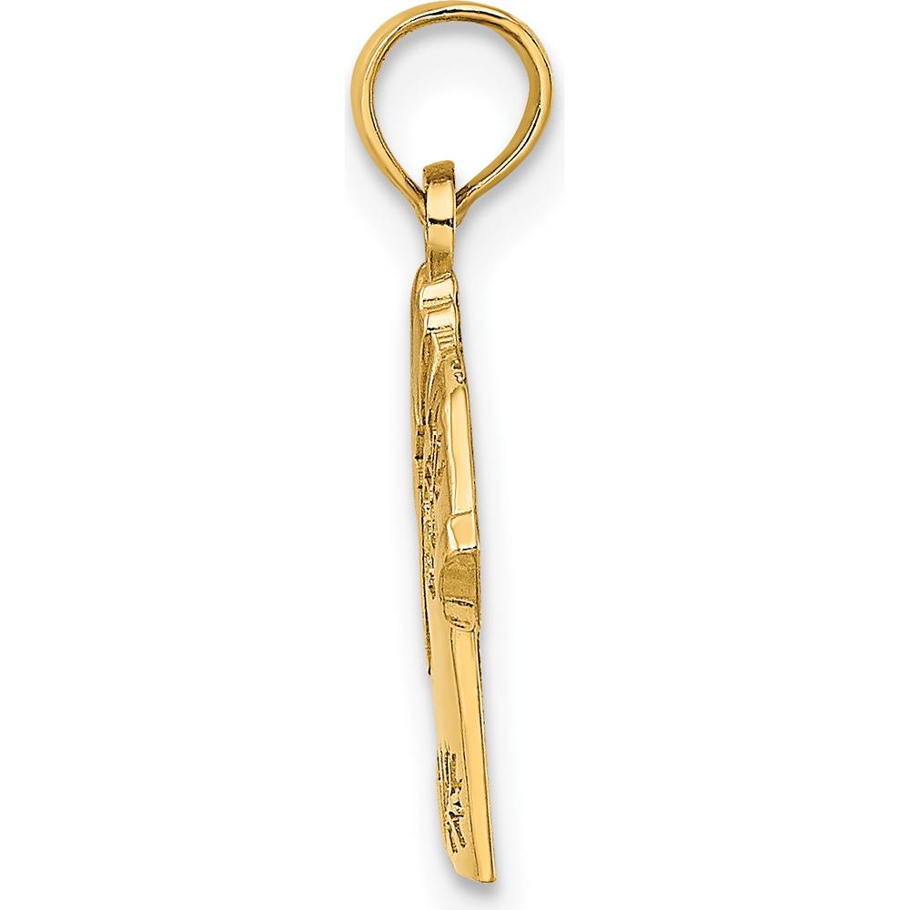 14K Yellow Gold Polished Hawaiian Pineapple Shirt Charm - Tropical Island Pendant by Oro Pregiato