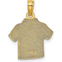 14K Yellow Gold Polished Hawaiian Pineapple Shirt Charm - Tropical Island Pendant by Oro Pregiato
