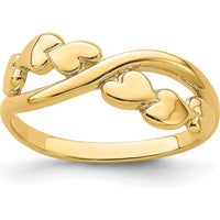 14K Yellow Gold Polished Heart Band Ring for Women by 0