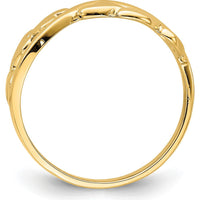 14K Yellow Gold Polished Heart Band Ring for Women by 0