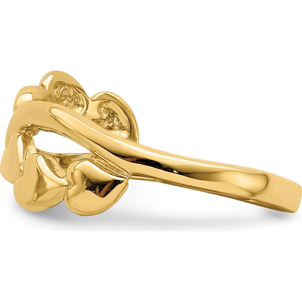 14K Yellow Gold Polished Heart Band Ring for Women by 0