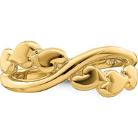 14K Yellow Gold Polished Heart Band Ring for Women by 0