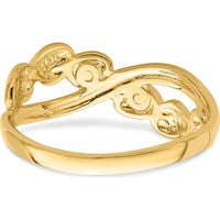14K Yellow Gold Polished Heart Band Ring for Women by 0