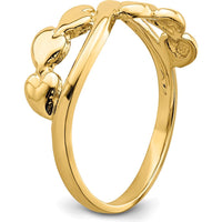 14K Yellow Gold Polished Heart Band Ring for Women by 0