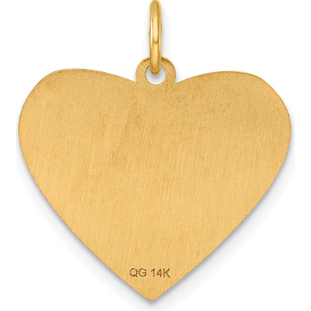 14K Yellow Gold Polished Heart Charm Pendant - Class of 2026 Engraving by Oro Pregiato