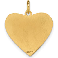 14K Yellow Gold Polished Heart Charm with "Class of 2025" Engraving by Oro Pregiato