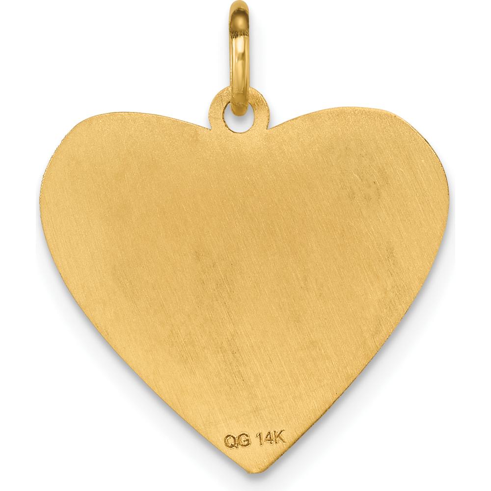 14K Yellow Gold Polished Heart Charm with "Class of 2025" Engraving by Oro Pregiato