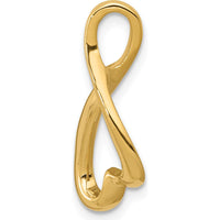 14K Yellow Gold Polished Heart-Inspired Slide Pendant for Omega Chains - Fits up to 2mm Regular or 4mm Fancy Chains by 0