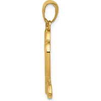 14K Yellow Gold Polished Heart Key and Lock Pendant Charm by Oro Pregiato