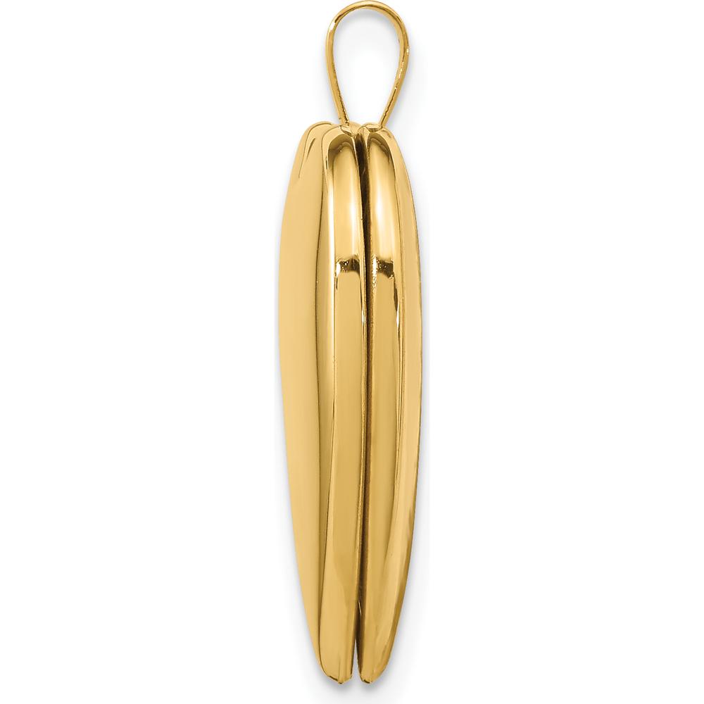 14K Yellow Gold Polished Heart Locket Pendant - Engravable, 20mm by Monteluci Fine Jewelry