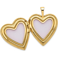 14K Yellow Gold Polished Heart Locket Pendant - Engravable, 20mm by Monteluci Fine Jewelry