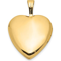 14K Yellow Gold Polished Heart Locket with Round Diamond - 0.01 Carat Total Diamond Weight by Monteluci Fine Jewelry