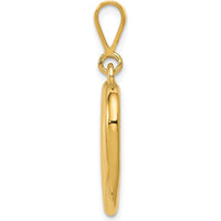 14K Yellow Gold Polished Heart Pendant - 31mm Length by Oro Pregiato
