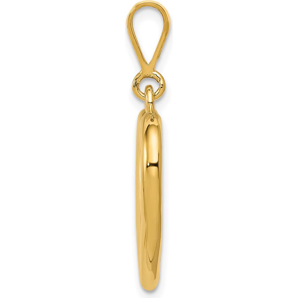 14K Yellow Gold Polished Heart Pendant - 31mm Length by Oro Pregiato