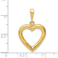 14K Yellow Gold Polished Heart Pendant - 31mm Length by Oro Pregiato