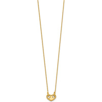14K Yellow Gold Polished Heart Pendant Necklace 18" with Cable Chain by 0