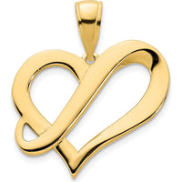 14K Yellow Gold Polished Heart Pendant with Infinity Design - Timeless Symbol of Love by Oro Pregiato