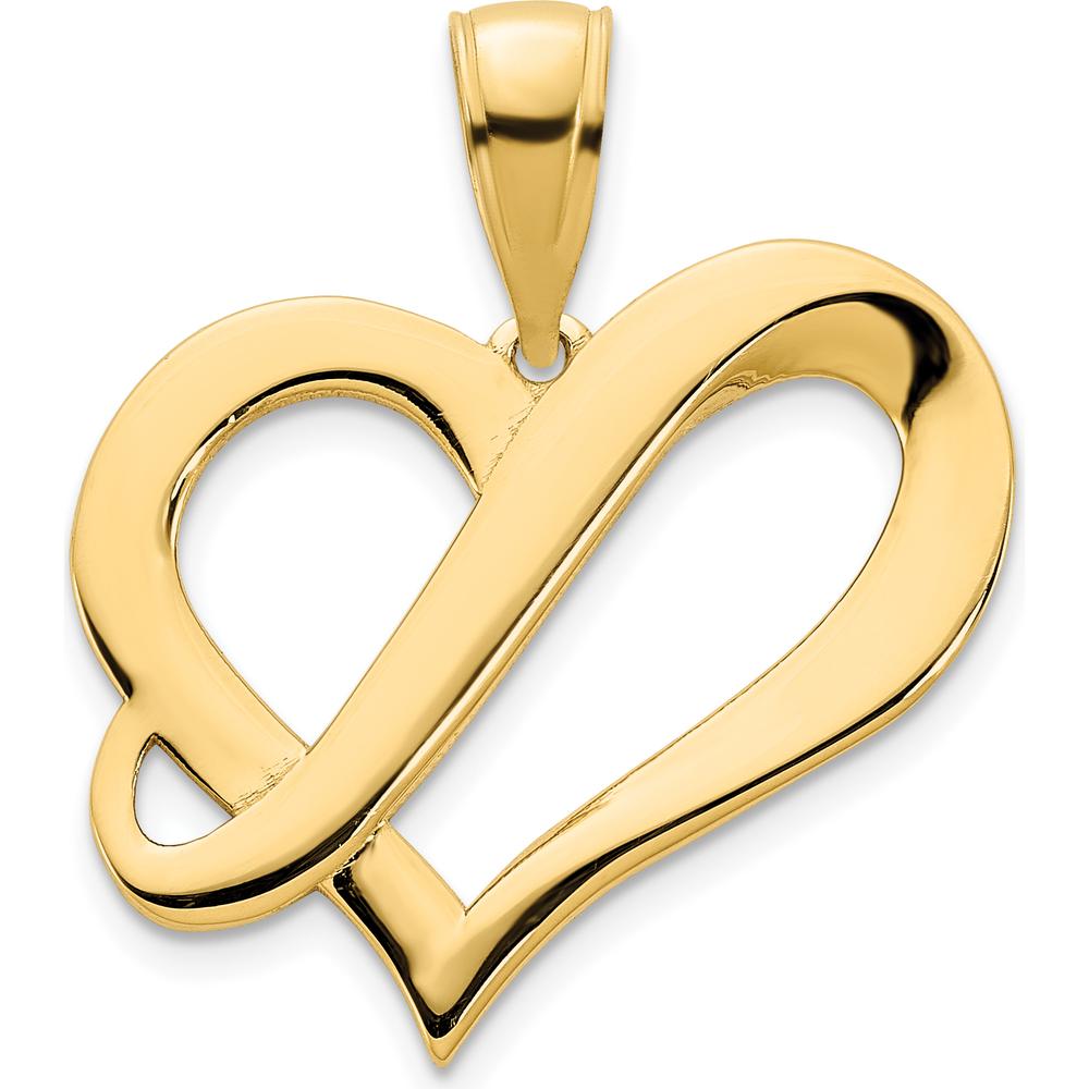 14K Yellow Gold Polished Heart Pendant with Infinity Design - Timeless Symbol of Love by Oro Pregiato