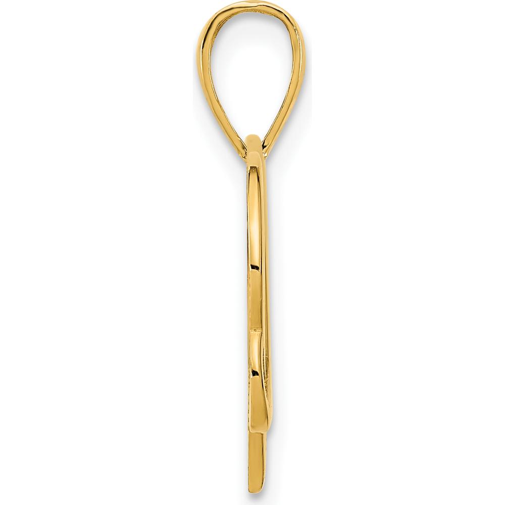 14K Yellow Gold Polished Heart Pendant with Infinity Design - Timeless Symbol of Love by Oro Pregiato