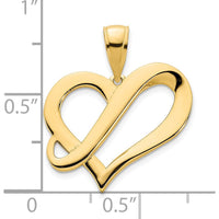 14K Yellow Gold Polished Heart Pendant with Infinity Design - Timeless Symbol of Love by Oro Pregiato