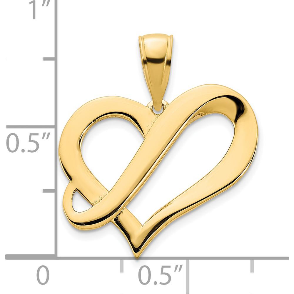 14K Yellow Gold Polished Heart Pendant with Infinity Design - Timeless Symbol of Love by Oro Pregiato