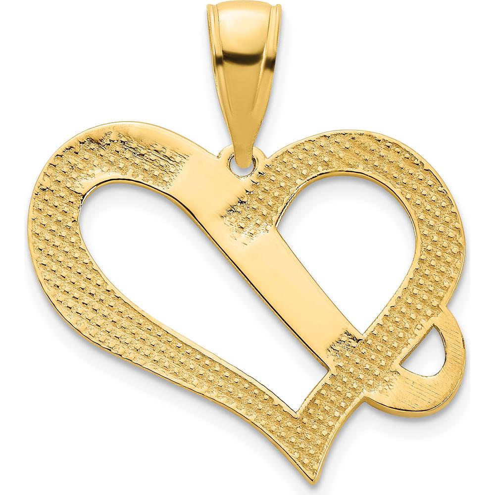 14K Yellow Gold Polished Heart Pendant with Infinity Design - Timeless Symbol of Love by Oro Pregiato