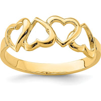 14K Yellow Gold Polished Heart Ring - Elegant Love-Themed Band by Oro Pregiato
