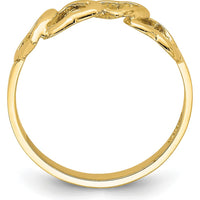 14K Yellow Gold Polished Heart Ring - Elegant Love-Themed Band by Oro Pregiato