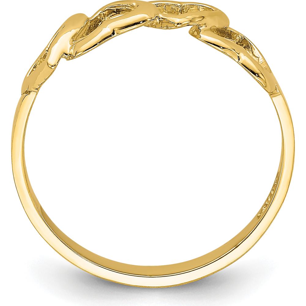 14K Yellow Gold Polished Heart Ring - Elegant Love-Themed Band by Oro Pregiato