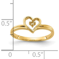 14K Yellow Gold Polished Heart Ring Mounting for Custom Gemstones - 2mm Band Width by Oro Pregiato
