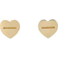 14K Yellow Gold Polished Heart Stud Earrings