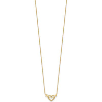 14K Yellow Gold Polished Heart with Arrow Pendant Necklace - 18" with 2" Extender by 0